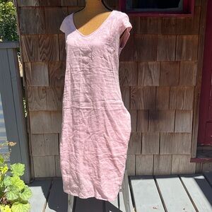 Jackpot Pink Linen Cap Sleeve Summer Dress Size M/L